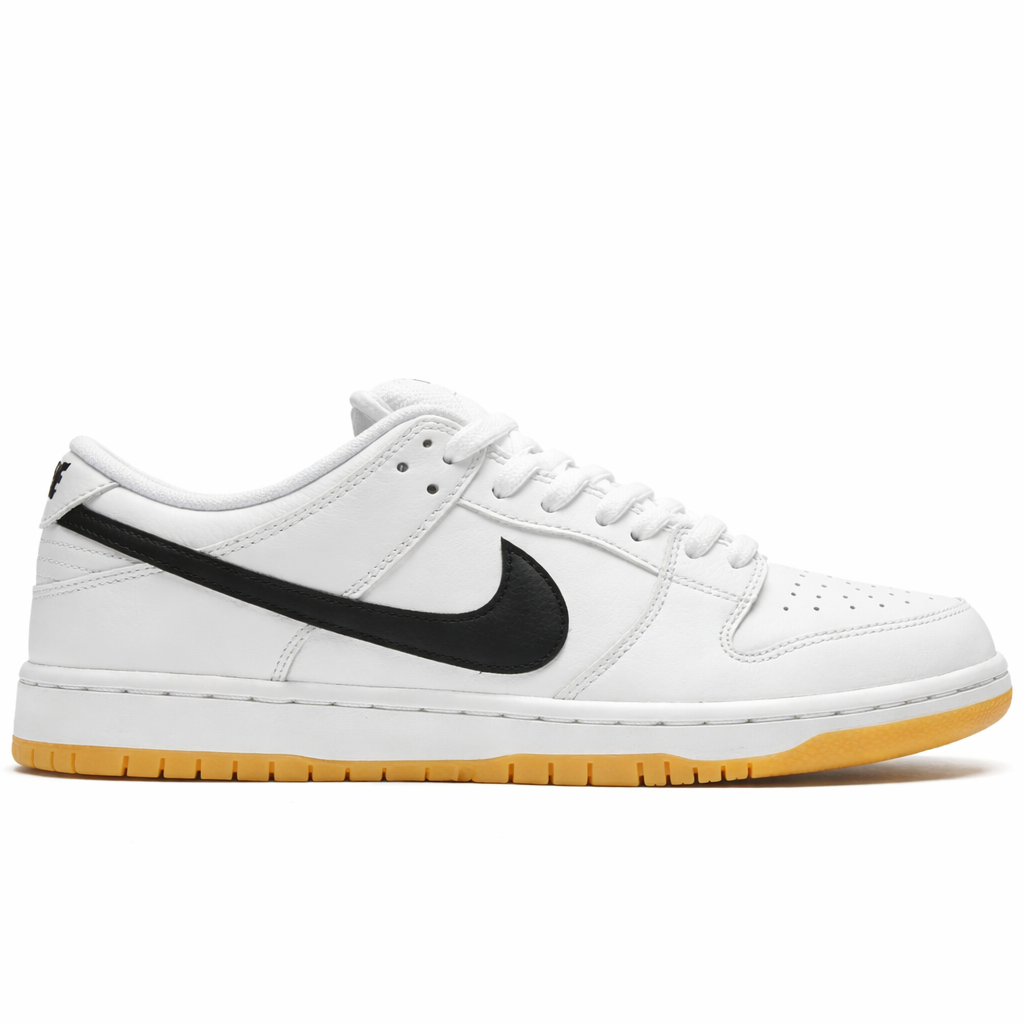 NK SB Dunk Low Pro - Branco/ Preto/ Caramelo