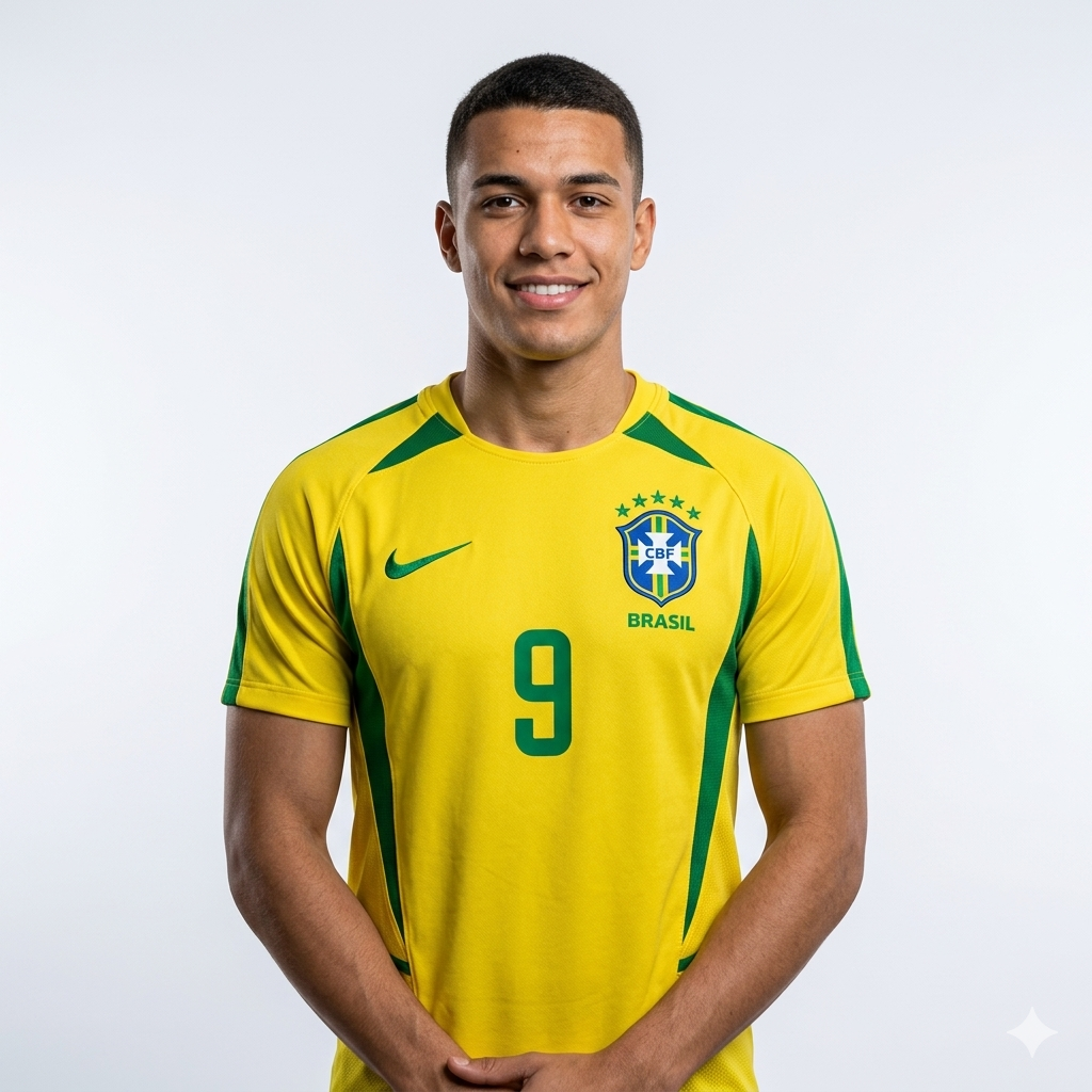 CAMISA BRASIL RETRÔ AMARELA RONALDO (COPA 2002)
